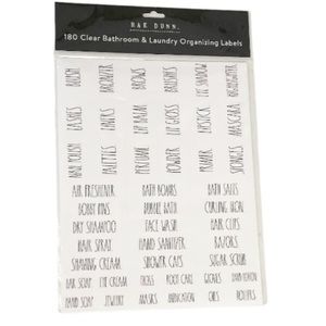 NEW Rae Dunn BATHROOM & LAUNDRY 180 Clear Organizing Labels